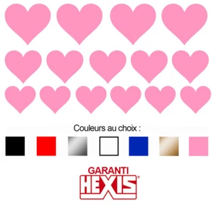 SET DE 15 COEURS LOVE AMOUR AUTOCOLLANT STICKER DECO AUTO BD436 - Imagen 1 de 1