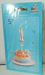 PALLONCINO FOIL 5 POLLICI ARGENTO N.1  FESTA PARTY COMPLEANNO FESTA BIMBO - Foto 1 di 1