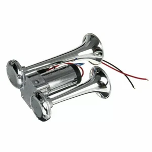 Electric Horn Loud Car Truck Boat Train Speaker 12V Dual Trumpets Super Loud - Picture 1 of 8