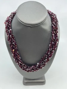 Jay King Mine Finds Multistrand braided Garnet Necklace .925 18-1/4-21" NIB - Picture 1 of 8