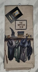 Cynthia Rowley Curious Set Of 3 Kitchen Dish Towel Halloween Witch Cupboard NEW - Picture 1 of 8