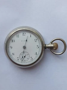 Antique 1905 Elgin Grade 296 Model 4 18s 15j Silver Tone Case Pocket Watch - Picture 1 of 6
