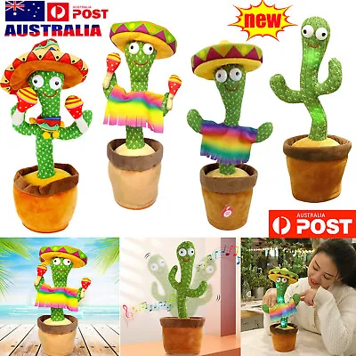Dancing Cactus Plush Toy Doll Electronic Recording Shake With Song Funny Gift AU • 26.59$