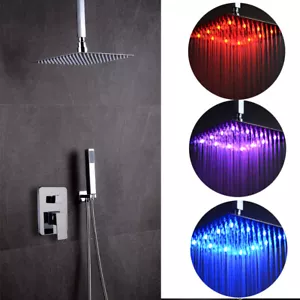 Chrom Unterputz Duscharmatur Set Regendusche Kopfbrause Duschsystem Armatur - Bild 1 von 22