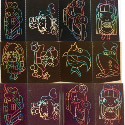 12 Blätter Regenbogen Kratzpapier Regenbogen-rubbelpapier Regenbogen-Kratzset 1 - Bild 1 von 4