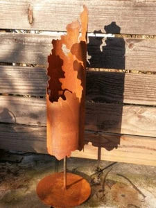 Edelrost Windlicht Fackel Kreta Gartenfackel Feuerstelle Metall Garten-Laterne - Bild 1 von 4