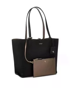 Lauren Ralph Lauren große Wendetasche Kunstleder schwarz/taupe mit Etui - Bild 1 von 13