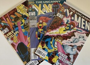 Uncanny X-Men #308-310 w/ Fleer Uncut Cards (Marvel 1994) VF | Bagged/Boarded