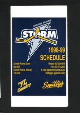 Grande Prairie Storm--1998-99 Pocket Schedule--Smitty's--AJHL