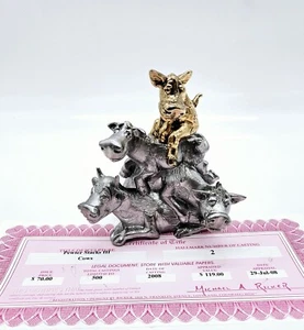Michael Ricker Cows Stacks III Zinnfigur 5" #2/500 mit Echtheitszertifikat - Bild 1 von 10