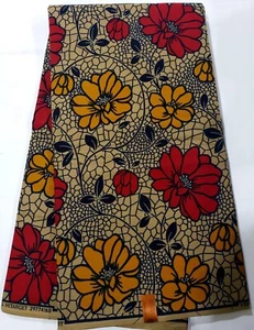 African Ankara Wax Cotton Fabric,6 Yards 100% Cotton - Picture 1 of 1