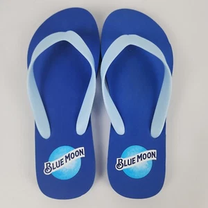Blue Moon Brewing Company Lgog Sandals Flip Flops Blue Belgian Beer Beach - Picture 1 of 12