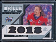 2018-19 SP Game Used All Star Skills Relic Blends Jersey Erik Karlsson /125