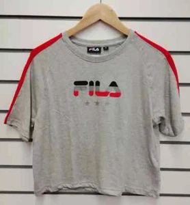 FILA LADIES GREY CROPPED LOGO T - SHIRT SIZE 14 (XL) NEW (ref 709) - Picture 1 of 2
