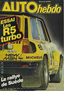 AUTO HEBDO Nr.305 18.02.1982 R5 Turbo 185 200 250 Rallye Wildleder - Bild 1 von 1