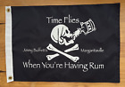 VTG Jimmy Buffet MARGARITAVILLE Pirate Rum 12"x18" 2-sided Boat Flag TIME FLIES