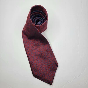 Stafford Silk Stain Resistant Block Neck Tie Red Blue 59" x 4" - Picture 1 of 5