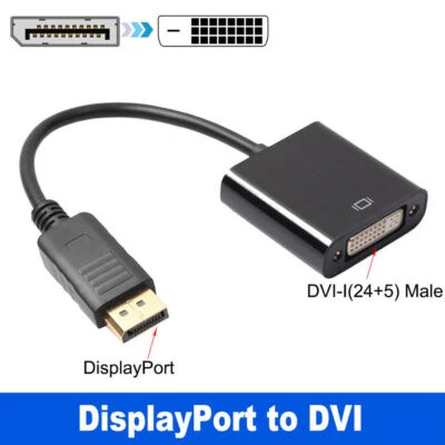 Displayport DP Display Port to DVI Male Female HD 1080P High Speed Cable Adapter - Image 1 of 4