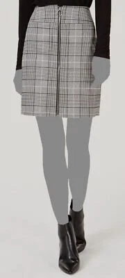 US$ 60 I.N.C. Saia Concepts feminina xadrez preta branca com zíper frontal tamanho G - Imagem 1 de 2