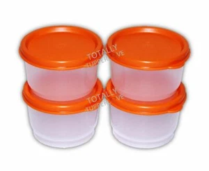 4 tazas de aperitivos Tupperware nuevas de 4 oz. Juego de contenedores con sellos naranjas❤️ - Imagen 1 de 1