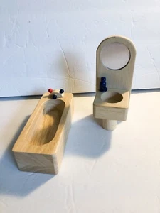 Ryans Room Wooden Dollhouse Furniture Bathtub Sink Vanity Bathroom Play D - Picture 1 of 6