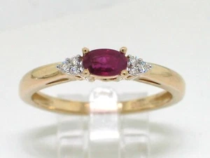 Exclusiver Rubin Ring 585 Gelbgold 14Kt Gold natürlicher Rubin 6 Brillanten - Bild 1 von 5