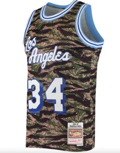 Mitchell & Ness Shaquille O'Neal Los Angeles Lakers Tiger Camo Swingman Jersey M - Picture 1 of 7