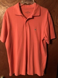 Men's M Coral Vineyard Vines Short Sleeve 100% Cotton Polo Shirt Pristine Cond - Picture 1 of 3