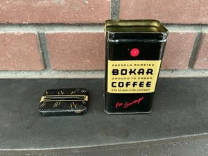 Bokar Coffee Tin Bank Freshly Roasted Ground to Order Vintage Black - Picture 1 of 6