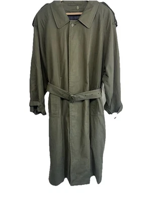 Gabardina Burberry para hombre verde oliva con forro extraíble de lana azul 42R Foto 1 de 4