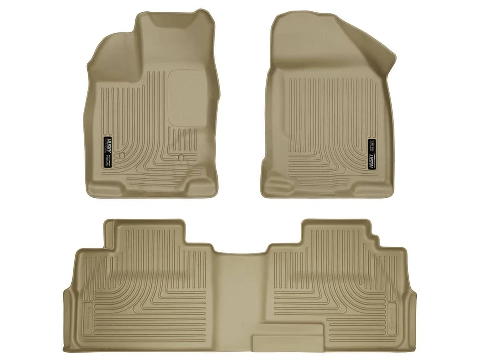 Husky Weatherbeater Floor Mats Fit 07-14 Edge, 07-15 Lincoln MKX Front/2nd Tan - Image 1 of 4