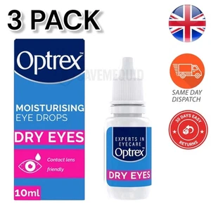 3x Optrex Intensive Eye Drops Refreshing Drops for Dry Eyes for Irritation 10ml - Picture 1 of 7