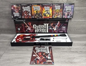 Guitar Hero II 2 3 4 Bundle w Box & Guide Wired Controller Lot PlayStation 2 PS2 - Picture 1 of 20