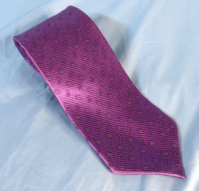 CORBATA DE SEDA PARA HOMBRE JZ RICHARDS resistente a las manchas púrpura con azul gris PEQUEÑO PAISLEY Foto 1 de 4