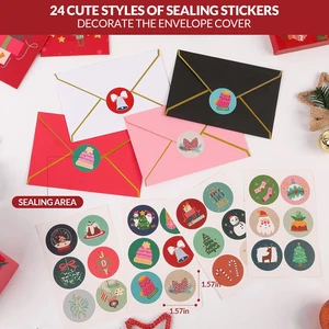 Tarjetas de Navidad en caja con sobres, paquete de 24 tarjetas de Navidad surtidas con 2... - Imagen 1 de 9