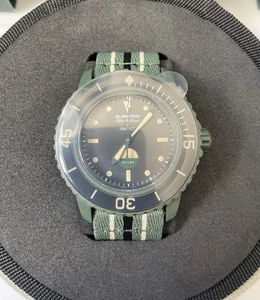 Blancpain X Swatch SCUBA FIFTY FATHOMS GREEN ABYSS - BRAND NEW - Foto 1 di 8