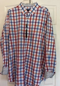 Bugatchi Multicolor Button Long Sleeve Casual Fit Flip Cuff Shirt Sz XL NWT - Picture 1 of 9