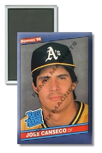 Tarjeta de novato Jose Canseco 1986 Donruss Oakland A's clasificación RC imán de 2" x 3" - Imagen 1 de 3