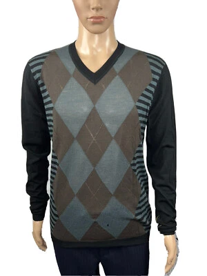 Suéter informal CNC para hombre a cuadros, rayas y estrellas cuello en V talla - 40/54 Foto 1 de 4