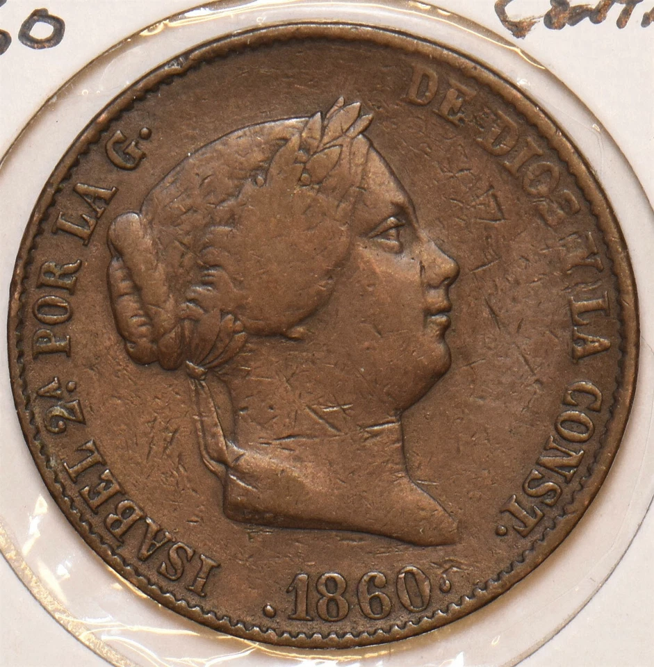 Spain 1860 25 Centimos 297614 combine shipping - Image 1 of 2