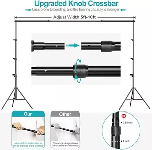 EMART Foto Video Studio 2.6m x 3m Telón de Fondo Ajustable Soporte de Fondo - Imagen 1 de 7