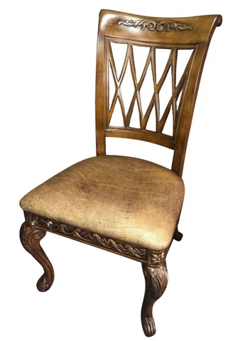 Hooker Ornate Tuscan Style Side Chair w/Leather Seat Cover