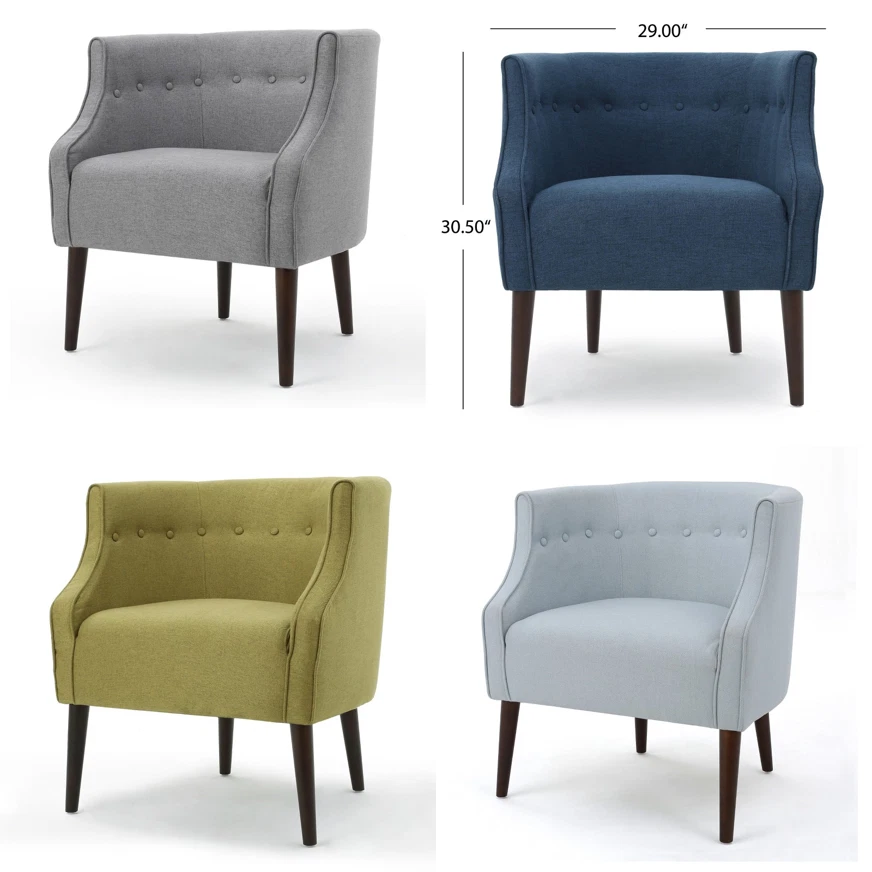 Silla Club Tapizada Brandi Marco de Madera Dura Poliéster Tapizada - 3 Colores Foto 1 de 1