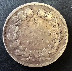 France - Louis Philippe- Rare  5 Francs 1831 D - tête laurée/ tr. En Creux  - Picture 1 of 2