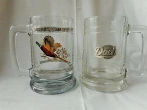 Dad  Beer Mug & Turkey Heavy Glass Beer Mugs ~14 oz - Picture 1 of 5