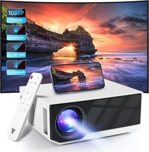 Projector with WiFi and Bluetooth, Native Full HD 1080P, 16000Lumens Portable - Picture 1 of 6