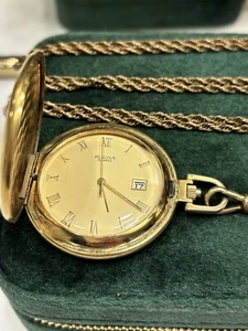 Bulova 14kt Gold Filled Men’s Pocket Watch With Dog Clip Chain - Picture 1 of 5
