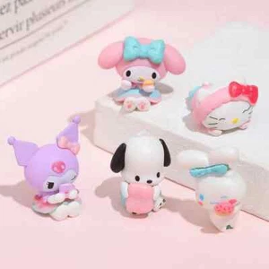 5Pcs Anime Figures Kuromi Pochacco Cinnamoroll Melody Doll Table Ornaments New - Picture 1 of 6