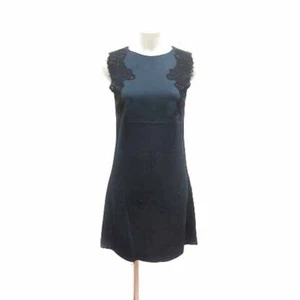 Vanessa Bruno Dress Mini Lace Sleeveless Silk 36 Navy YK (about Japanese Used 97 - Picture 1 of 6