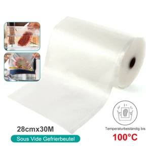 30 Meter 20/28CM Vakuumbeutel Vakuumrollen Vakuumierer alle Größen Sonderaktion - Bild 1 von 12